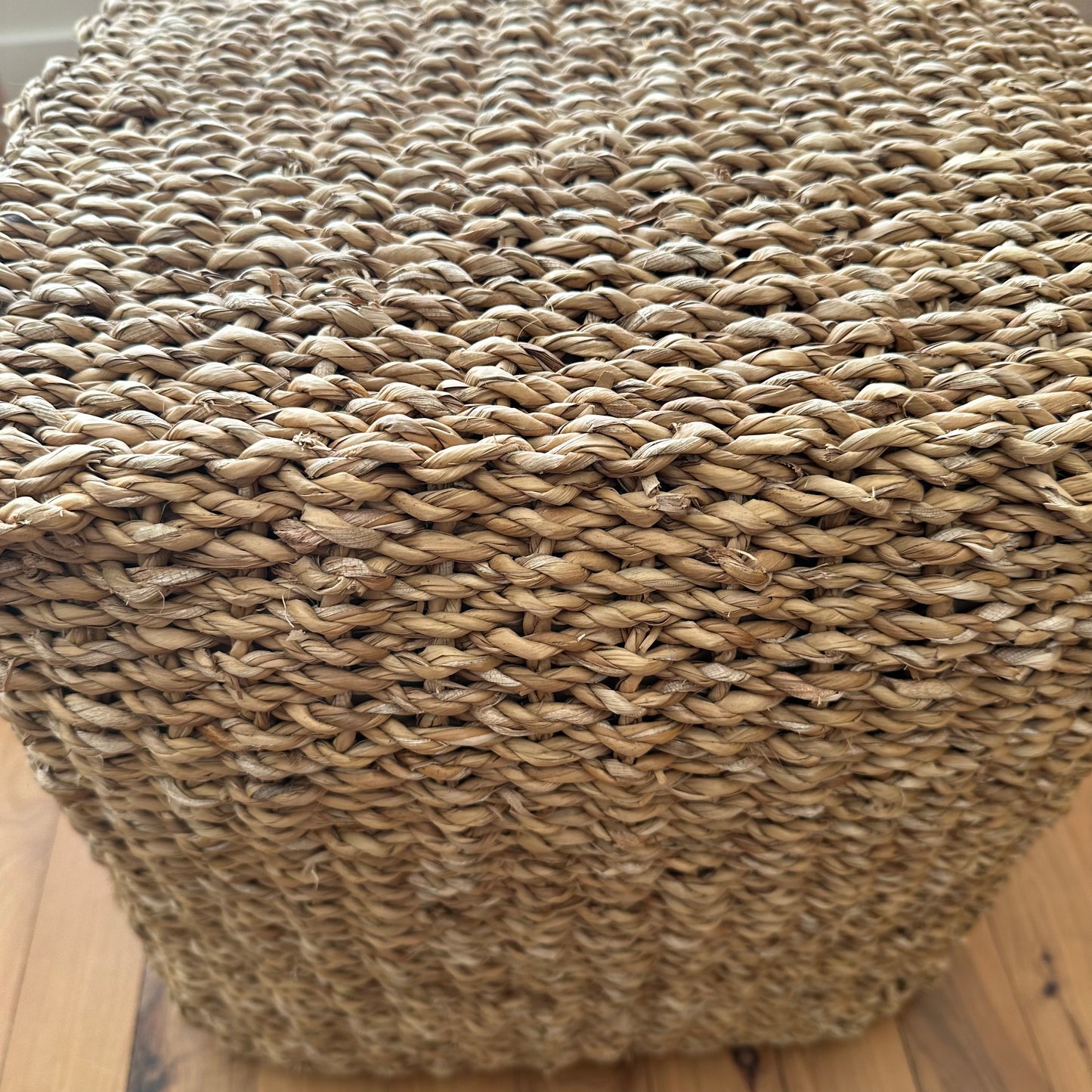 Natural Seagrass Pouffe | Woven