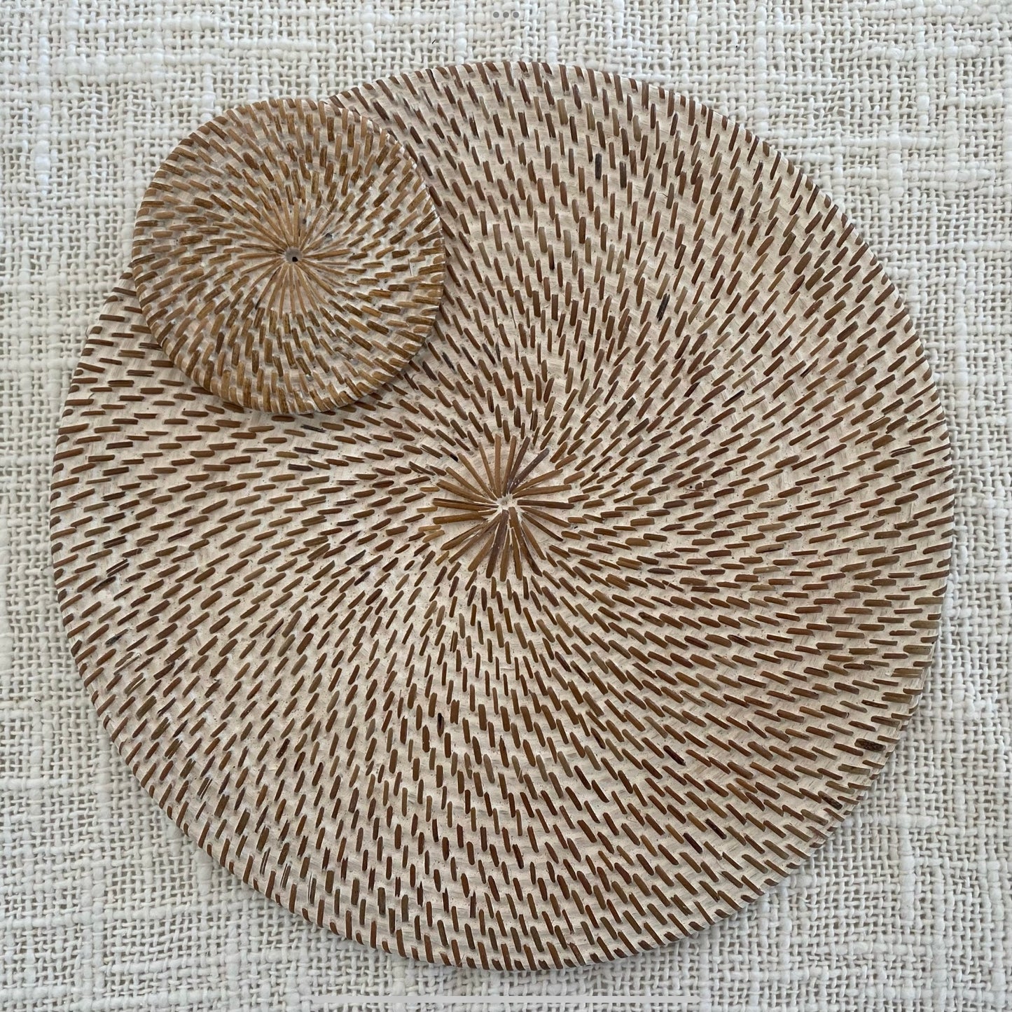 Rattan Placemat | 30cm | White Washed