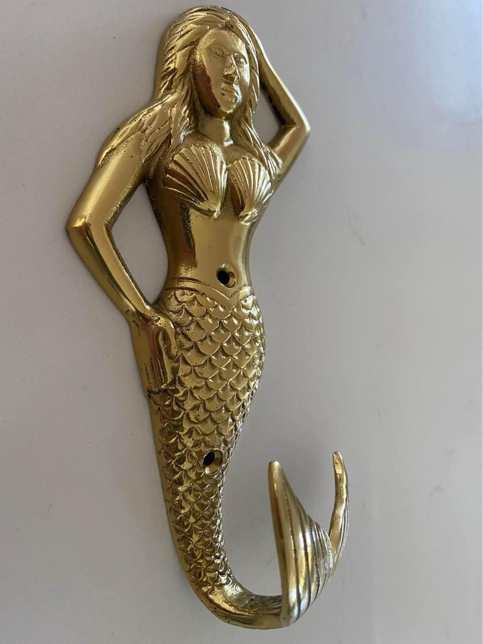 Brass Mermaid Wall Hook