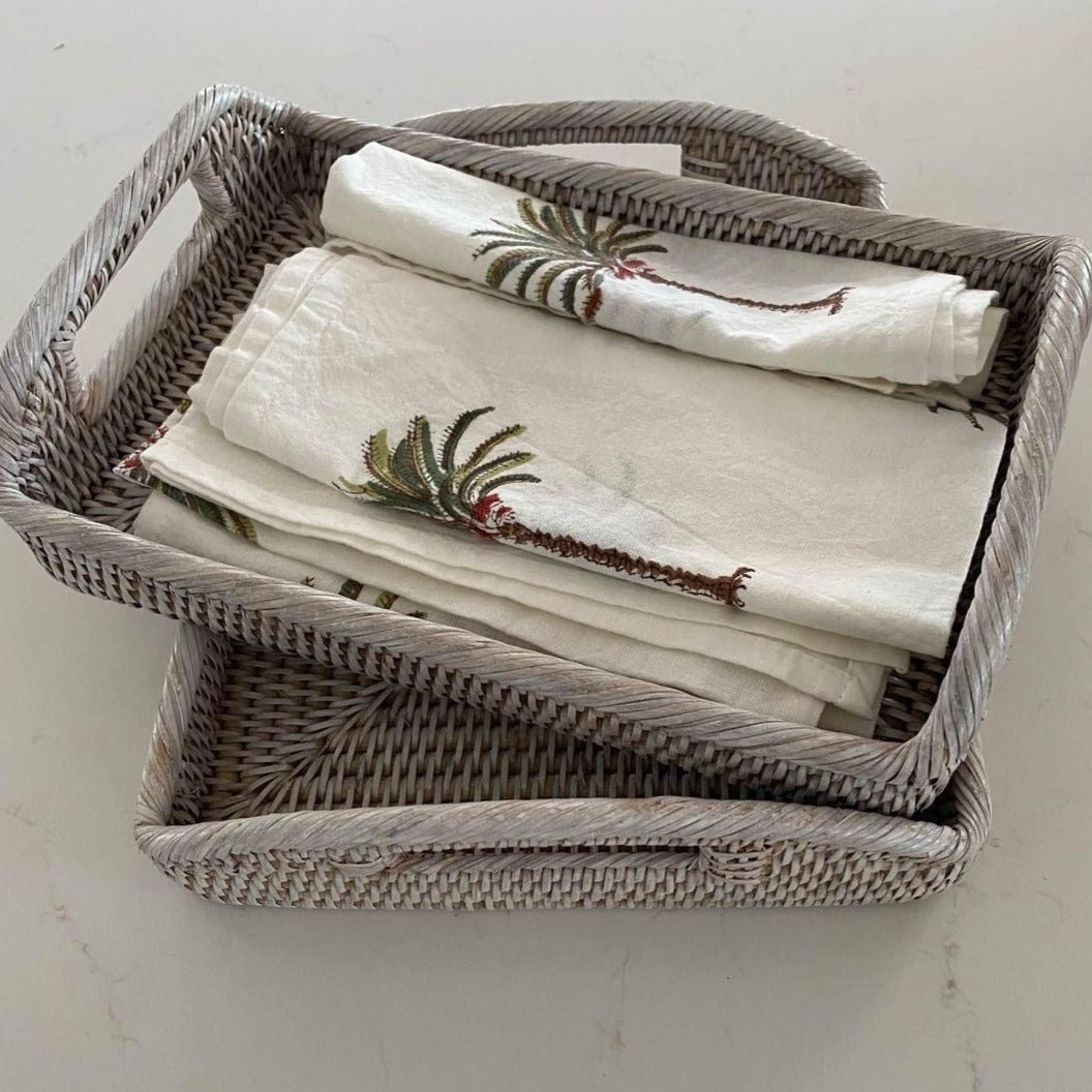 Hamptons Rattan Morning Tray with Handles | 3 options