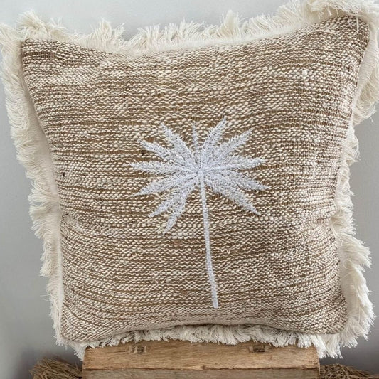 Island Cove Cotton Slub Palm Cushion Cover | 40cm