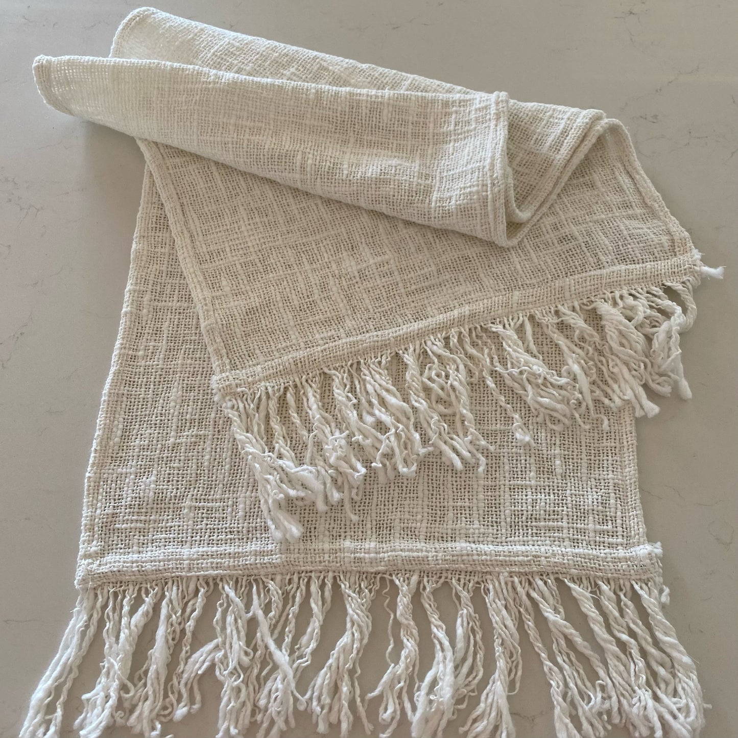 Islands Natural Cotton Table Runner | FRINGE