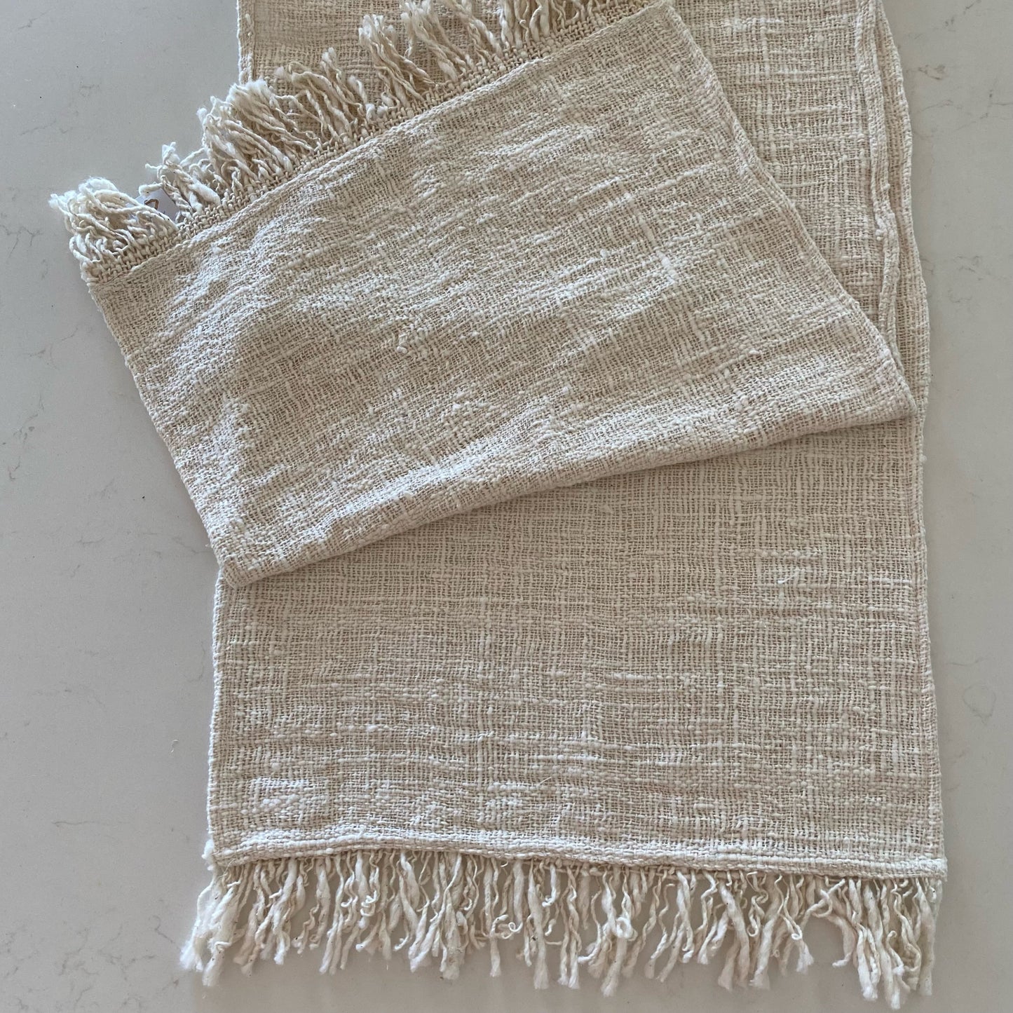 Islands Natural Cotton Table Runner | FRINGE