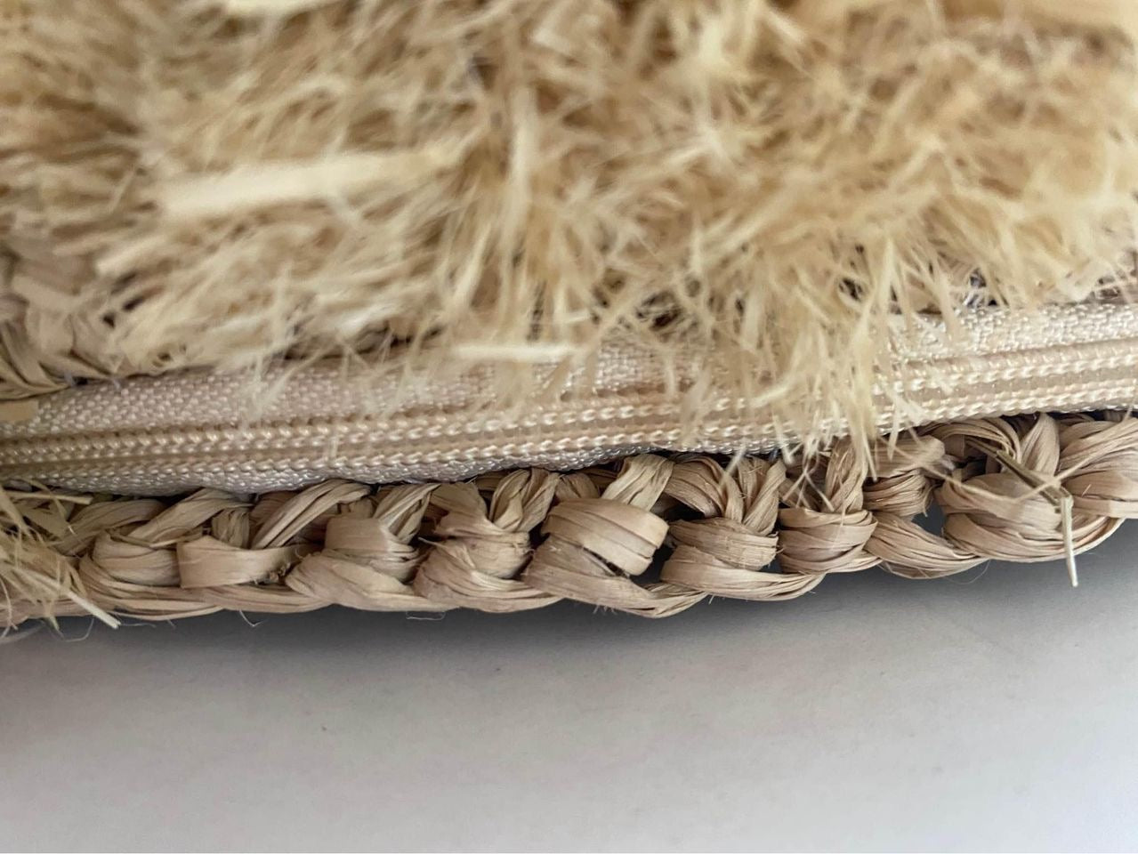 Raffia Cushion Cover | Pom Pom | Natural | Round | Square