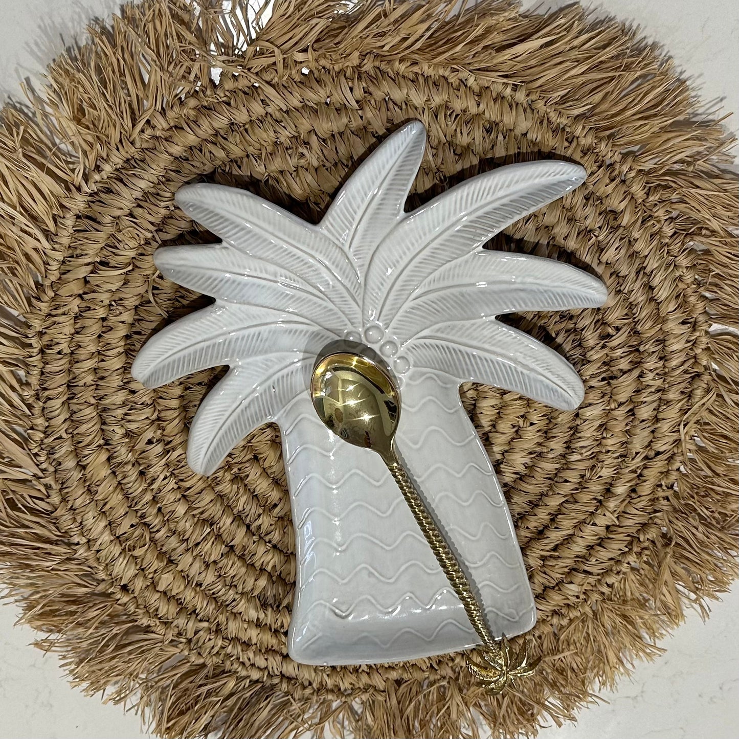 Boho Palm Tree Dish/Spoon Rest | Ceramic