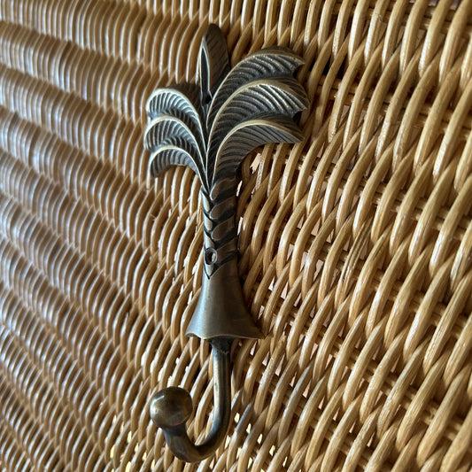 Classic Brass Palm Tree Wall Hook | Large