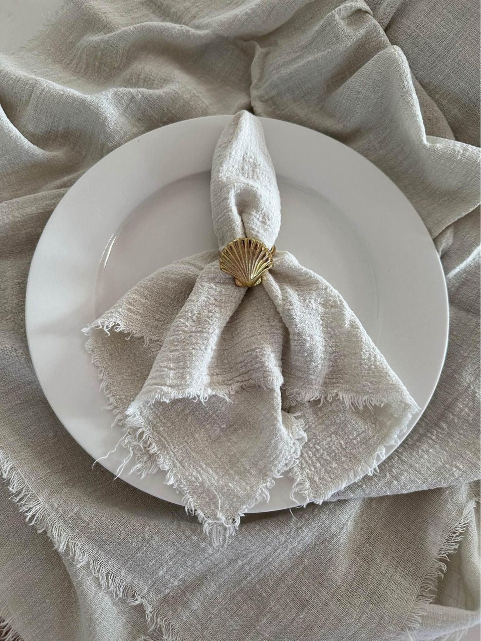 Napkin Organic Cotton Frayed Edge