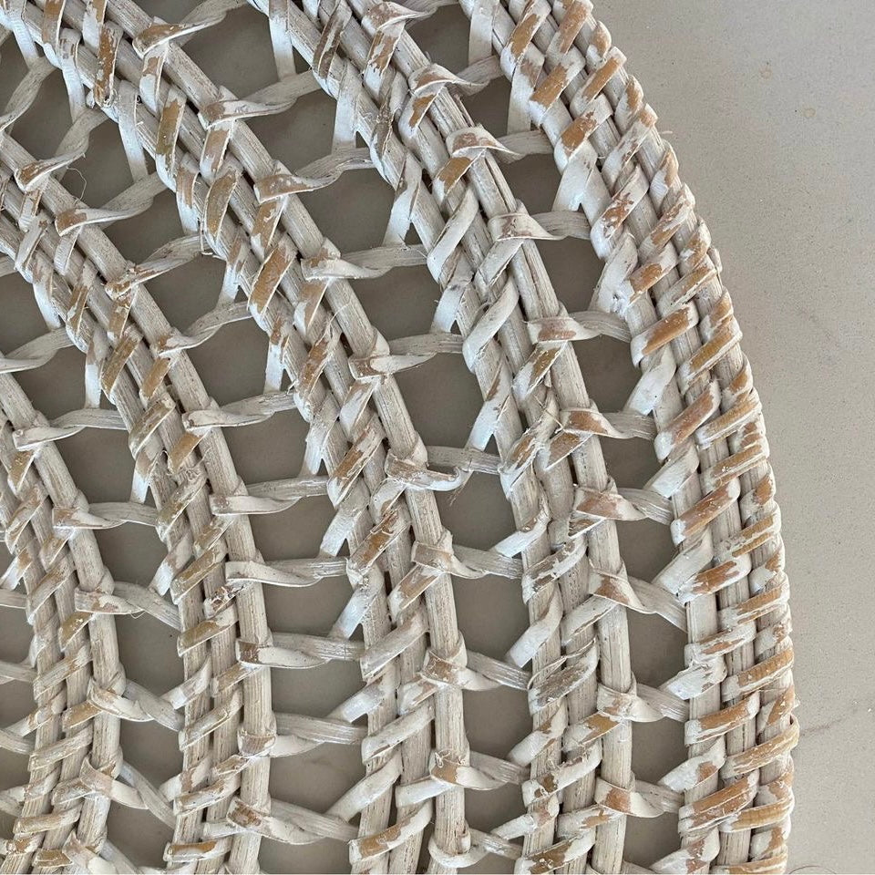 Rattan Placemat 37cm Whitewashed