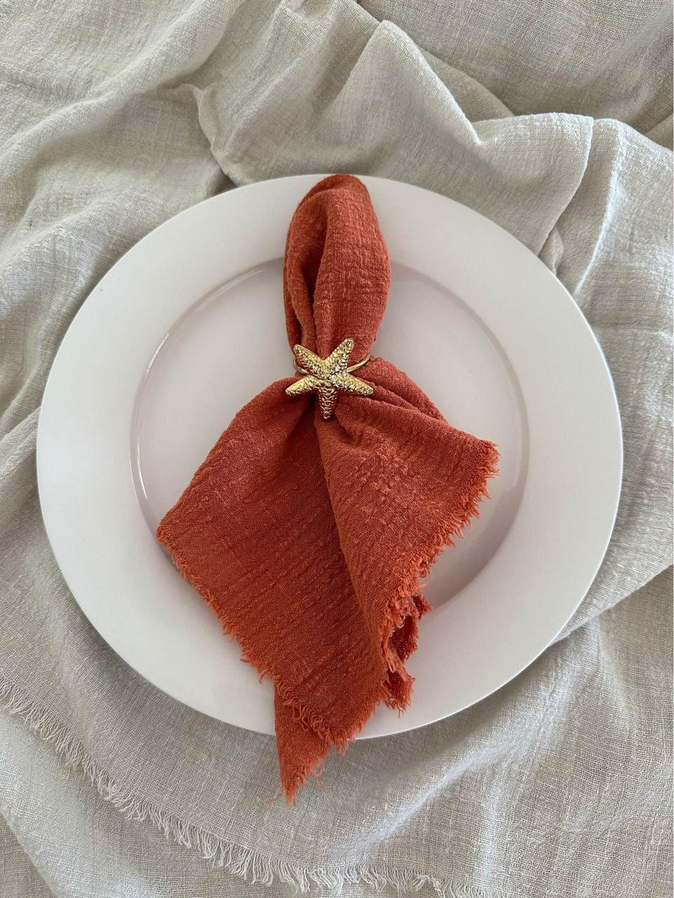 Napkin Organic Cotton Frayed Edge