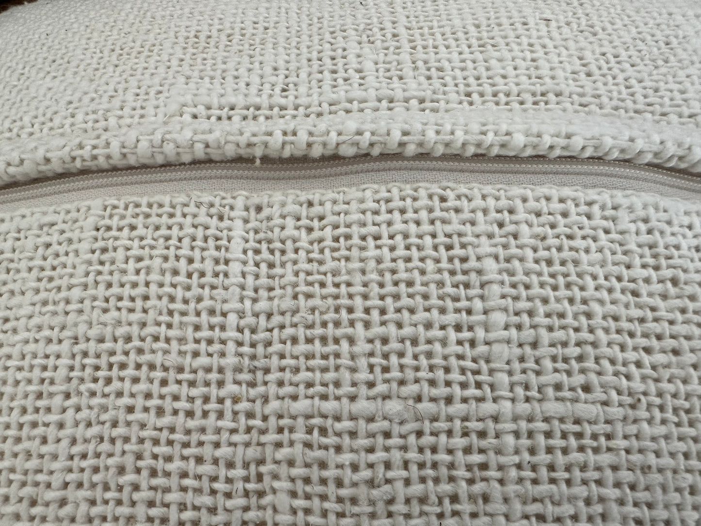 Natural Slub Cotton with Fringe Cushion Cover | IVORY