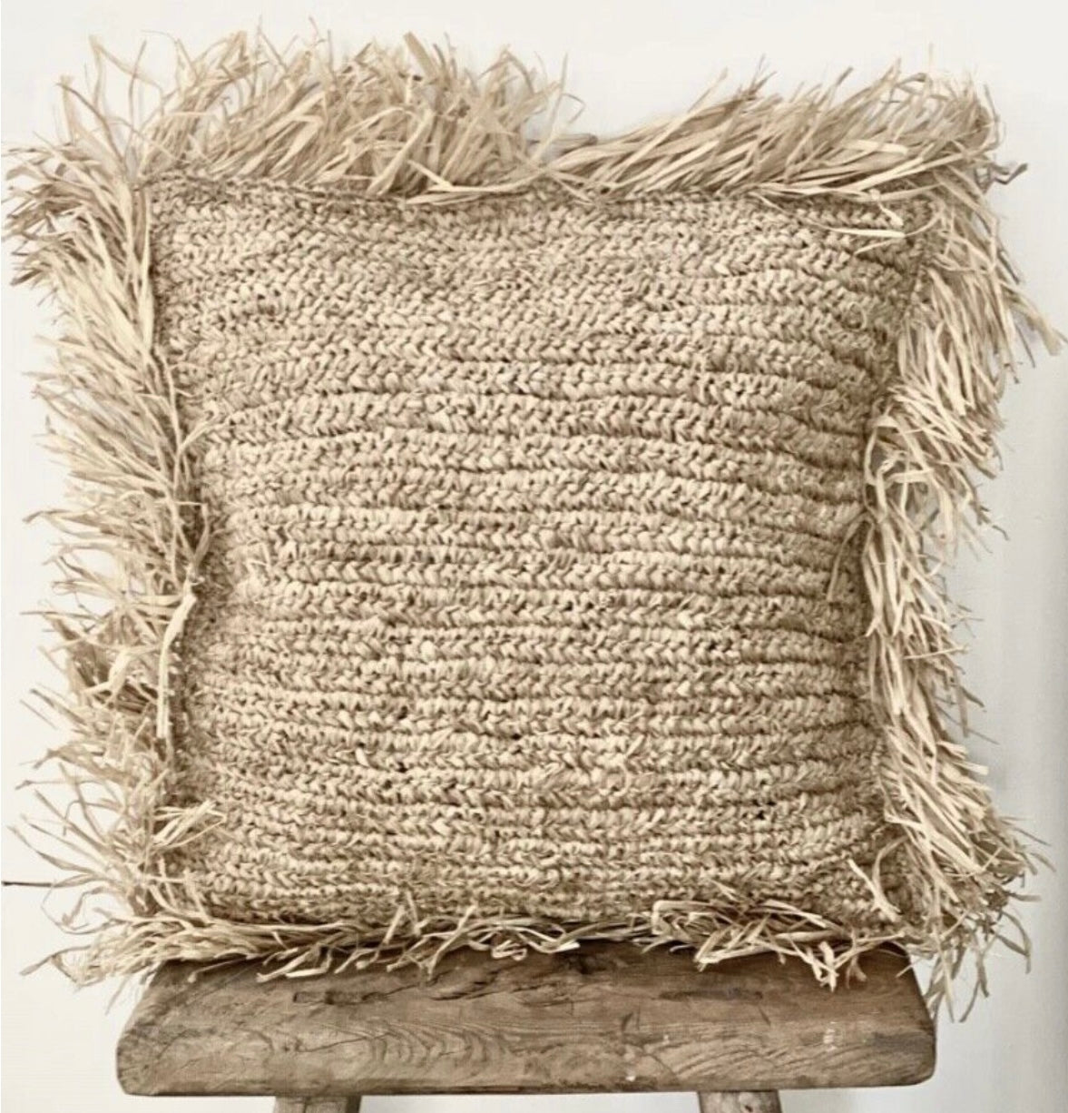 Raffia Scatter Cushion Cover with Fringe | Natural | 6 Styles