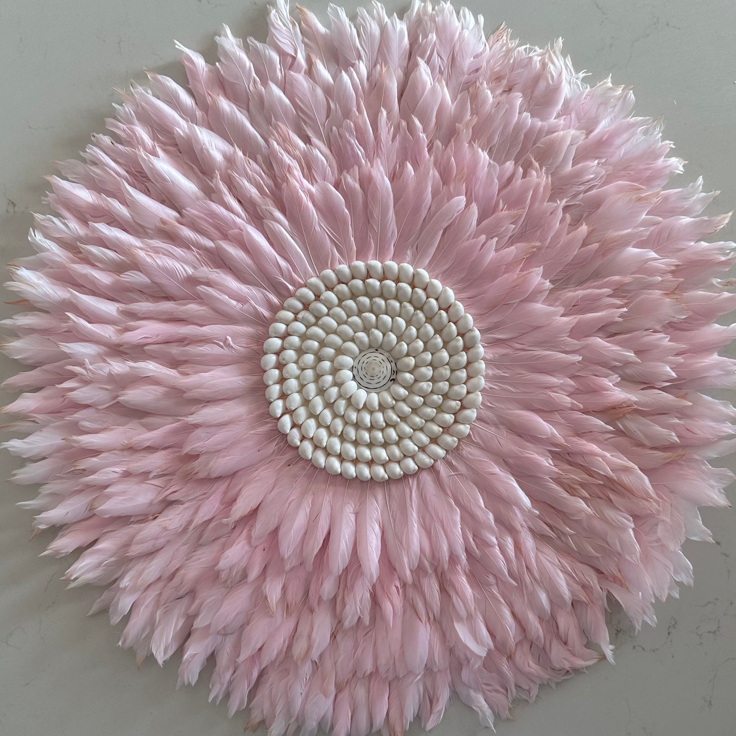 Boho Juju Hat | Baby Pink with Moon Shells