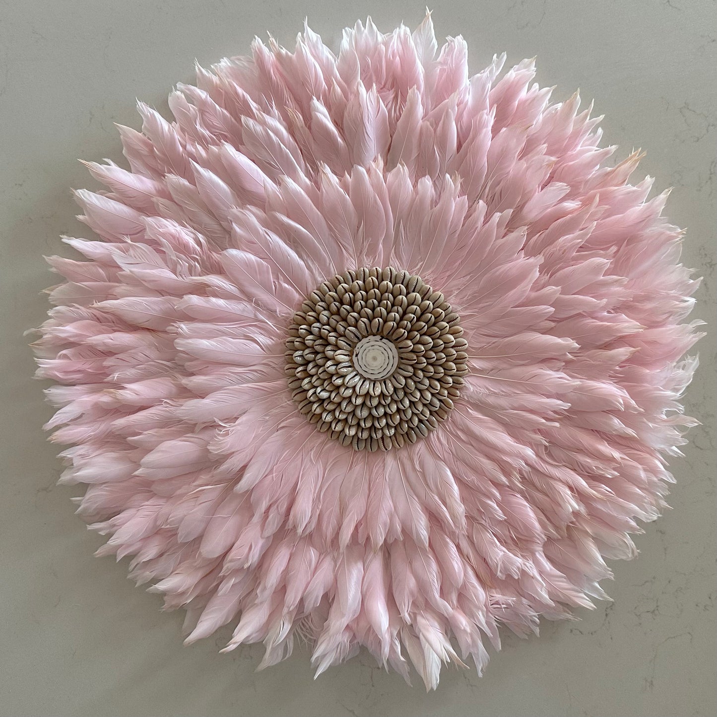 Boho Juju Hat | Baby Pink with Cowrie Shells