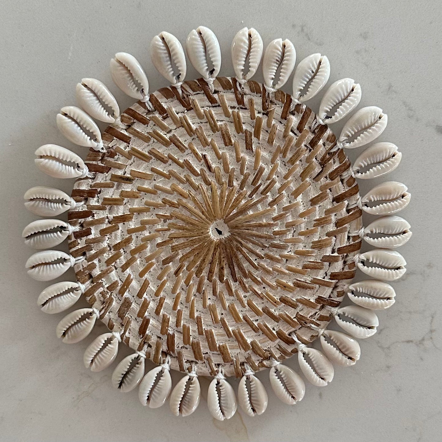 Rattan & Cowrie Shell Coaster