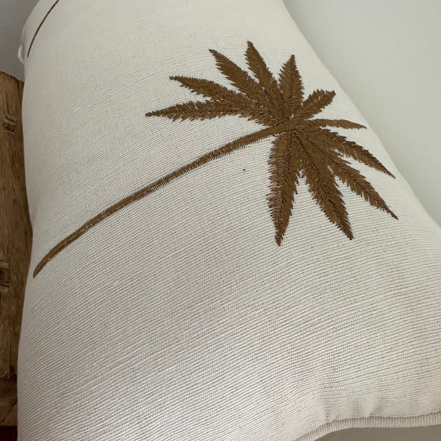 Sanur Cotton Double Palm Cushion Cover | CARAMEL | 50cm x 30cm