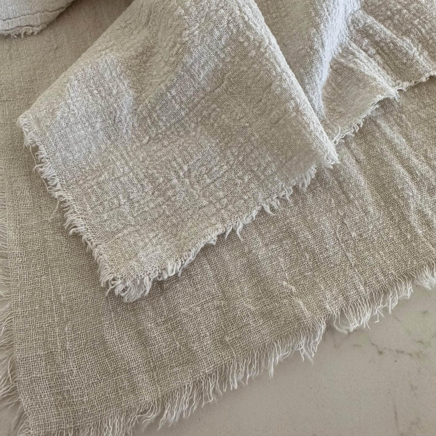 Napkin Organic Cotton Frayed Edge