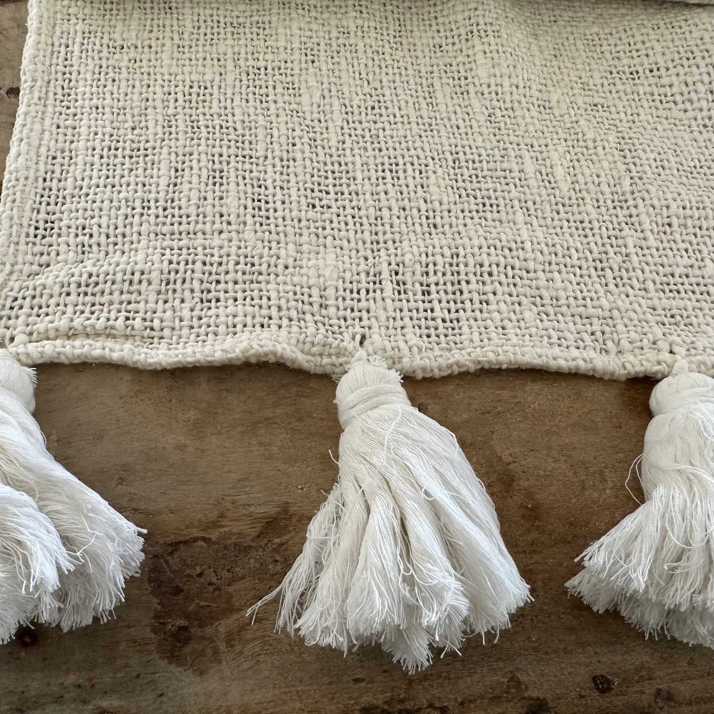 Islands Natural Cotton Table Runner | TASSELS