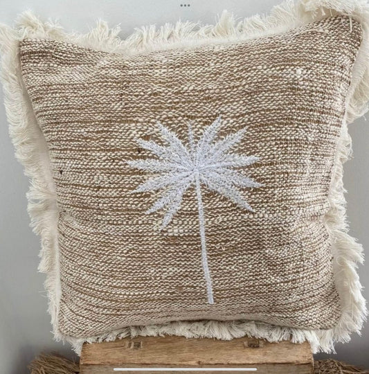 Island Cove Cotton Slub Palm Cushion Cover | 45cm