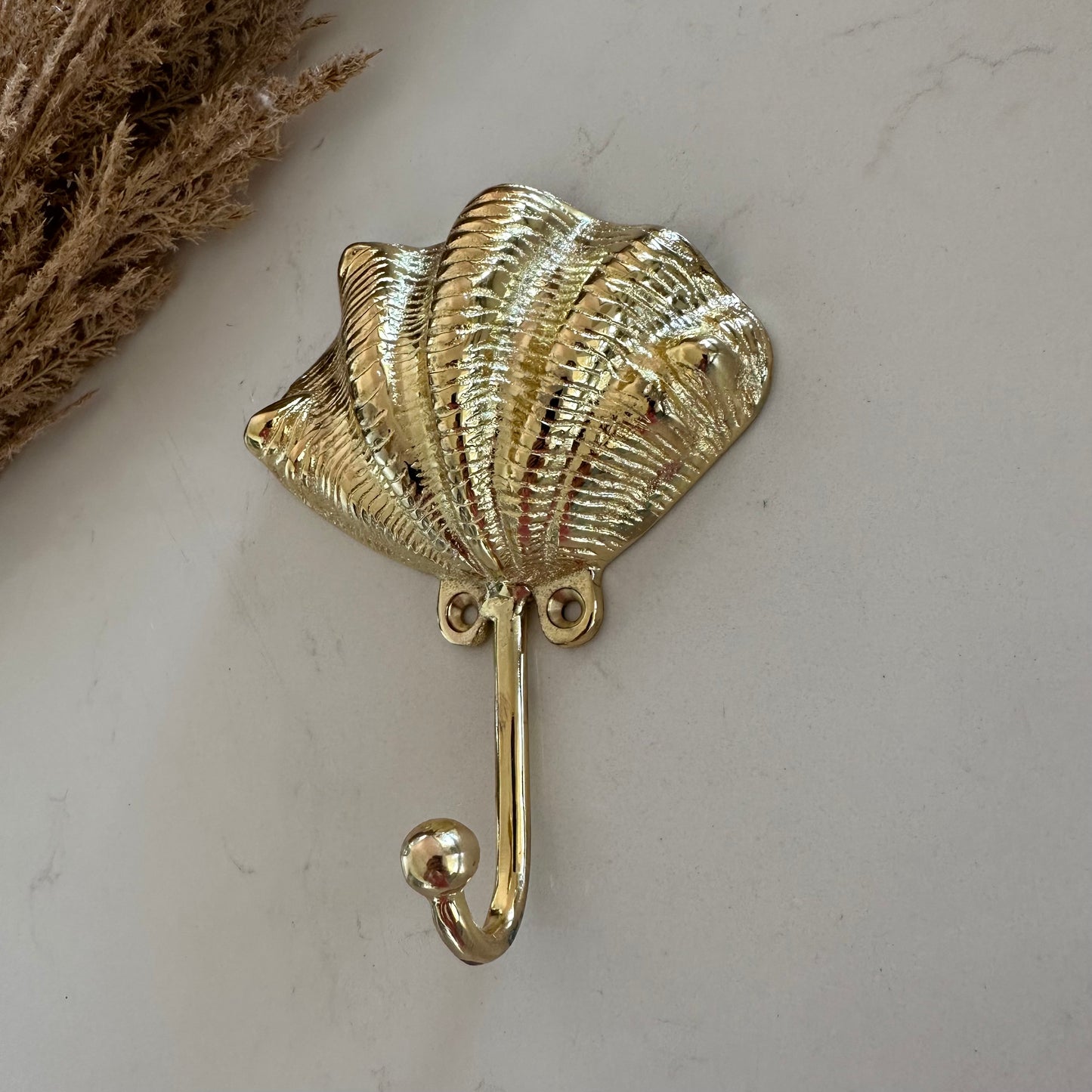 Brass Clam Shell Wall Hook | Gold