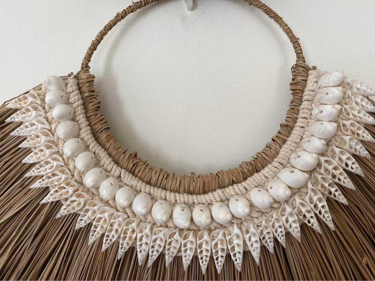 Boho Alang Alang and Shell Wall Hanging