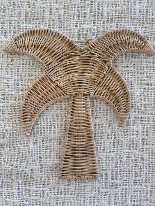 Natural Rattan Wall Plaque PALM TREE