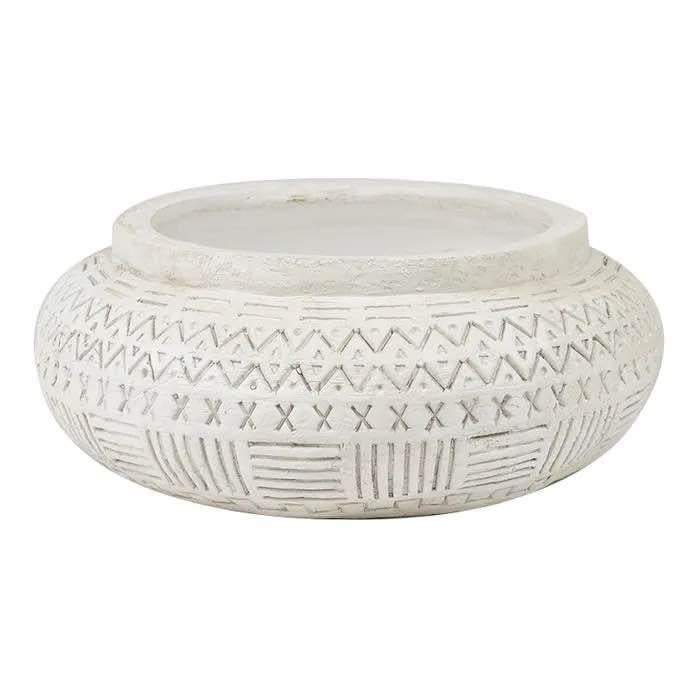 Coastal White Washed Planter | Bowl