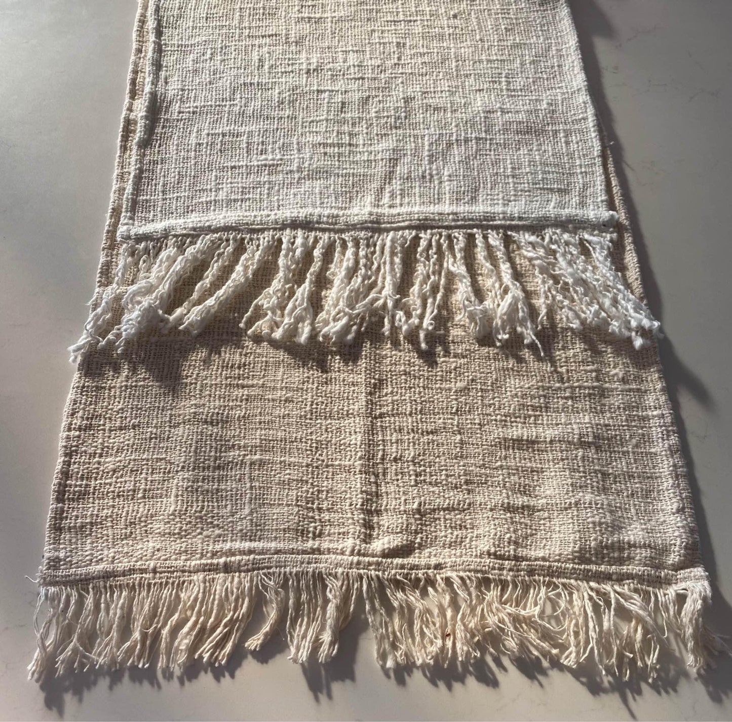 Islands Natural Cotton Table Runner | FRINGE