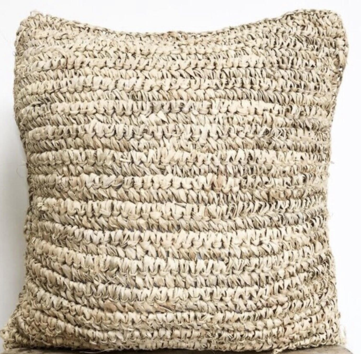 Raffia Cushion Cover | Black | Natural