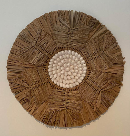 Boho Raffia and Moon Shell Wall Hanging | 2 sizes