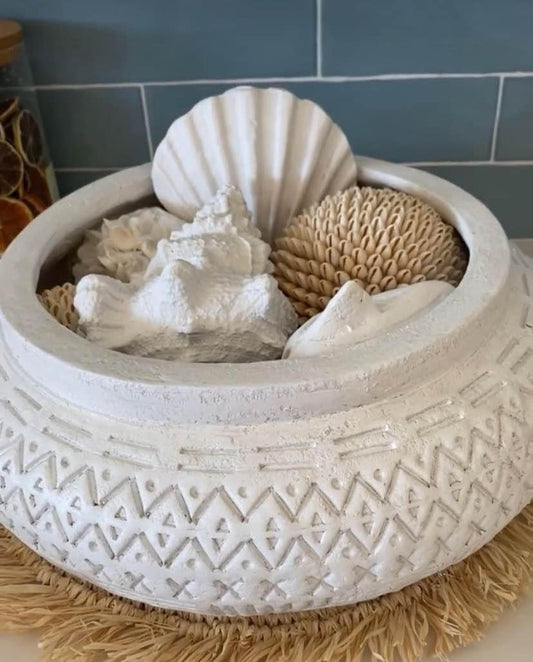 Coastal White Washed Planter | Bowl