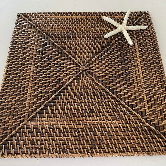 Rattan Placemat Square | Chocolate